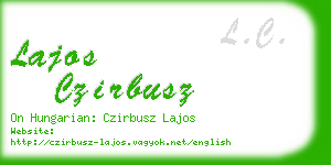 lajos czirbusz business card